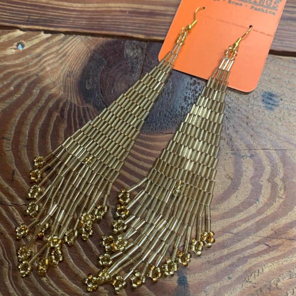 Fabulous gold beaded earrings!